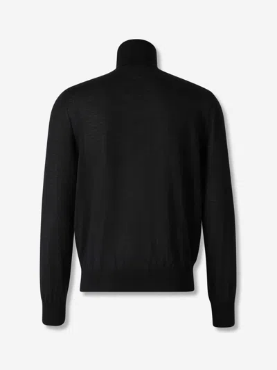 Saint Laurent Fine Wool Turtleneck Sweater In Black