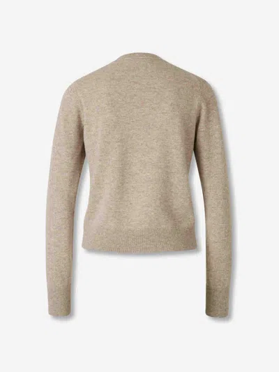 Acne Studios Crew Neck Wool Cardigan Knitwear Grey In Brown