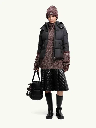 Moncler Fourmines Hooded Short Down Jacket In Black