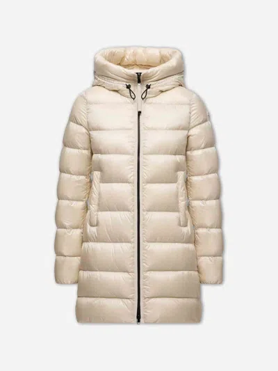 Moncler Midi Suyenne Down Jacket With Hood In White