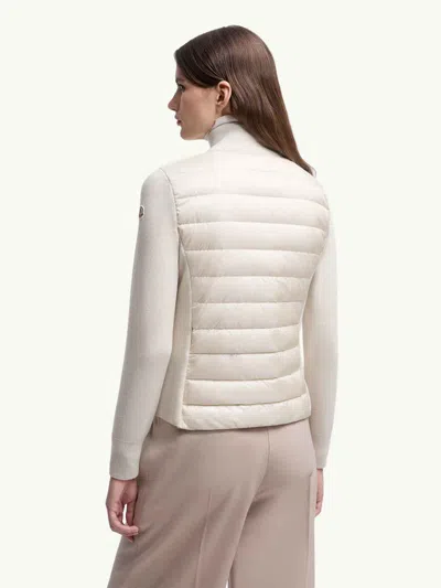 Moncler Padded Wool-blend Cardigan In Brown