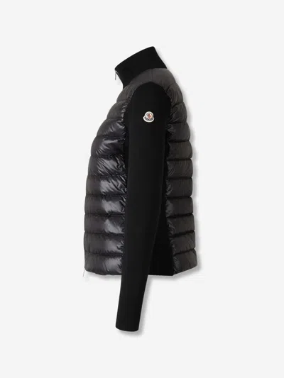 Moncler Padded Wool-blend Cardigan In Brown
