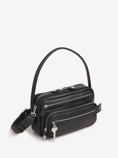 Acne Studios Camero Medium Embellished Textured-leather Tote Bag In Black