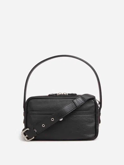 Acne Studios Camero Medium Embellished Textured-leather Tote Bag In Black