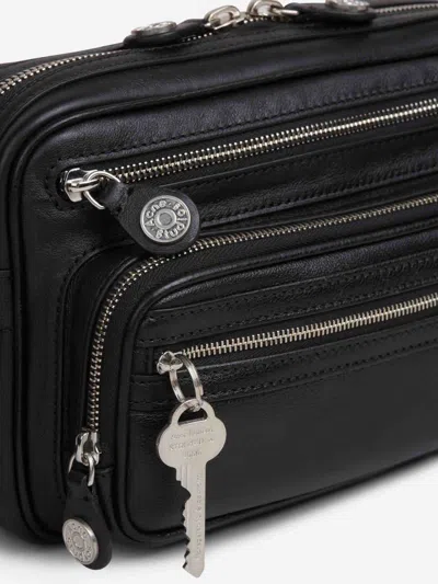 Acne Studios Camero Medium Embellished Textured-leather Tote Bag In Black