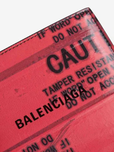 Balenciaga Tape Type Square Folded Wallet In Red