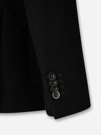 Boglioli Double-breasted Wool Blazer In Black
