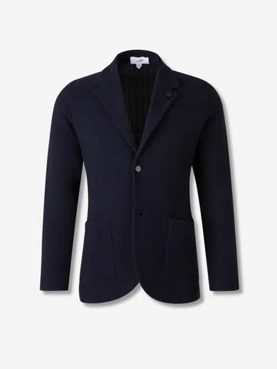 Lardini Single-breasted Virgin Wool Blazer In Blue