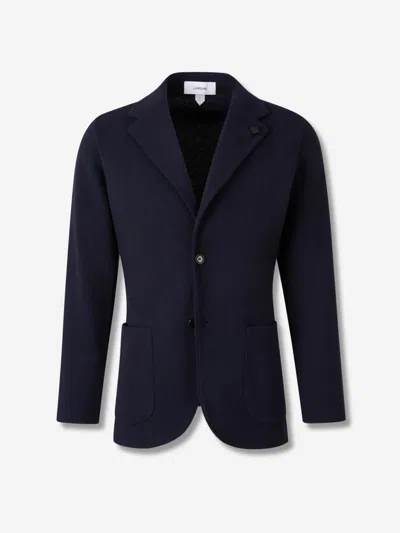 Lardini Single-breasted Virgin Wool Blazer In Blue