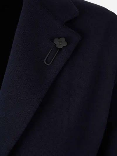 Lardini Single-breasted Virgin Wool Blazer In Blue