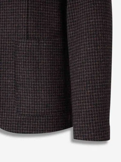 Harris Wharf London Houndstooth Single-breasted Blazer In Gray
