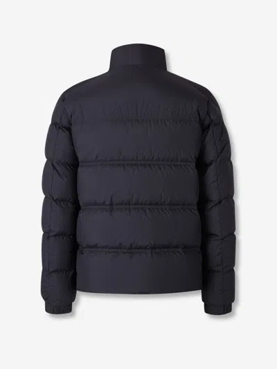 Moncler Puffer Jacket With High Collar And Quilted Design In Blue