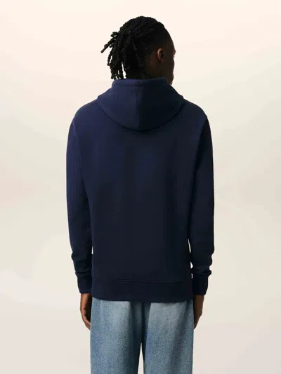 Ami Alexandre Mattiussi Long-sleeved Hooded Sweatshirt In Blue