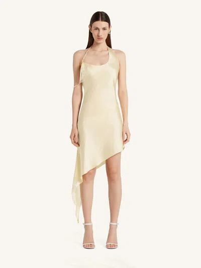 Courrèges Asymmetrical Satin Dress In Neutral