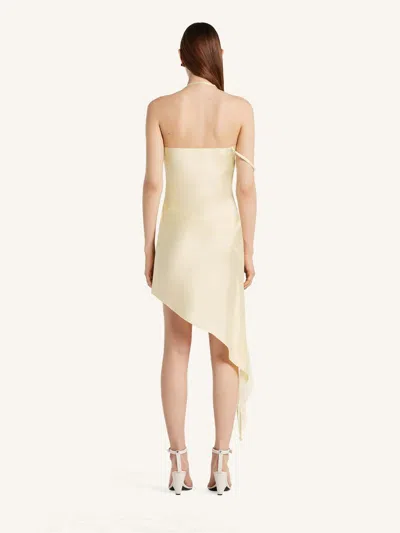 Courrèges Asymmetrical Satin Dress In Neutral