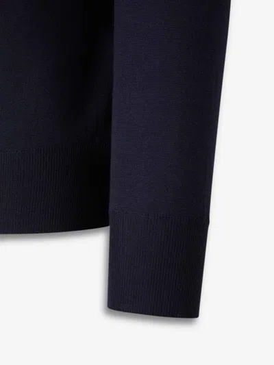 Canali Polo-neck Long-sleeve Sweater In Blue