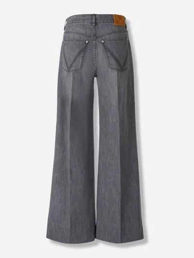 Bottega Veneta Womens Washed Black Faded-wash Wide-leg Denim Jeans In Gray