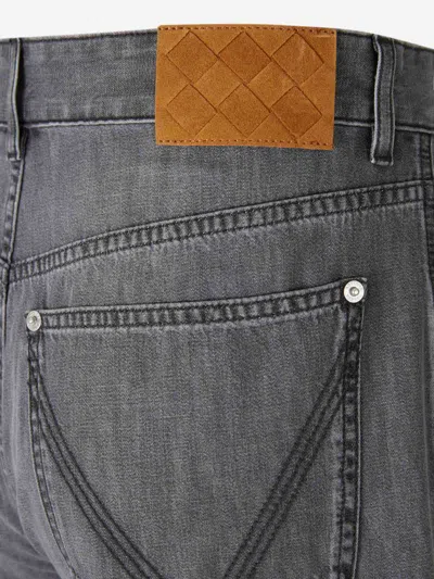 Bottega Veneta Womens Washed Black Faded-wash Wide-leg Denim Jeans In Gray
