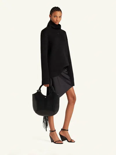 Courrèges Holy Snake-effect Leather Bag In Black