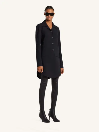 Courrèges Tailored Button-front Coat In Black