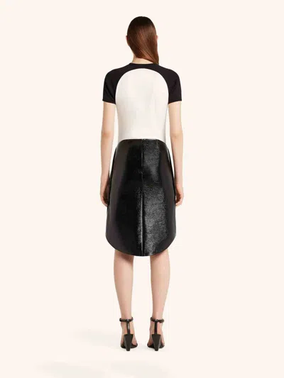 Courrèges Circle Contrast White And Black Cotton T-shirt In White