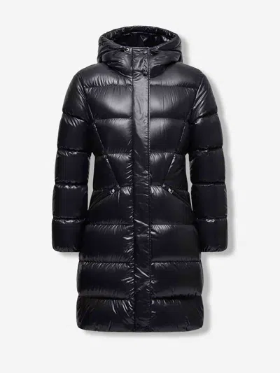 Moncler Long Puffer Jacket With Hood Bellevue In Black