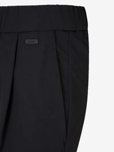 Herno Technical Fabric Trousers In Black