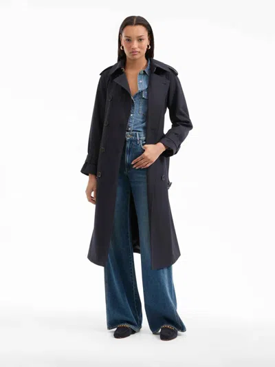 Veronica Beard Conneley Dickey Double-breasted Belted Trench Coat In Black