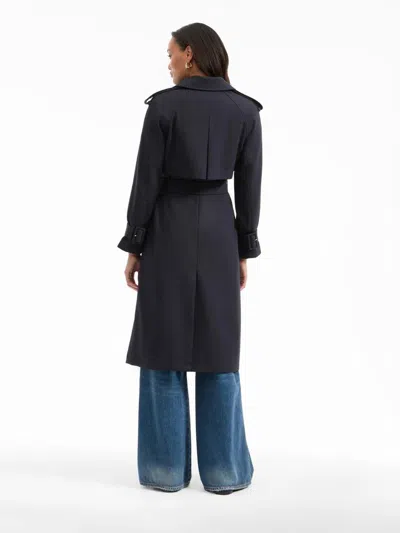 Veronica Beard Conneley Dickey Double-breasted Belted Trench Coat In Black