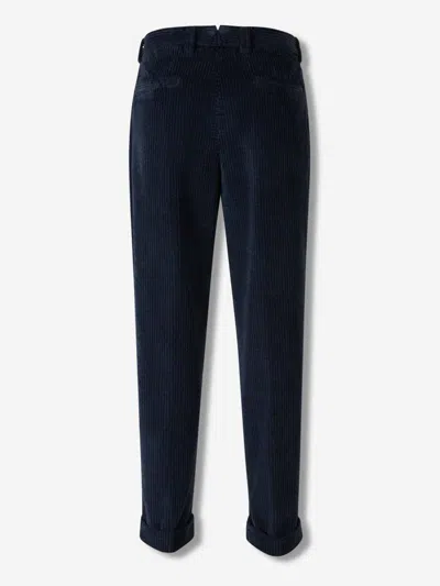 Berwich Pleated Corduroy Trousers In Black