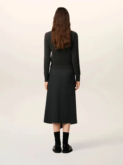 Ami Alexandre Mattiussi Ami Wrap Asymmetrical Wool Skirt In Black