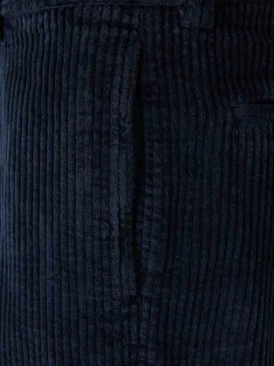 Berwich Pleated Corduroy Trousers In Black