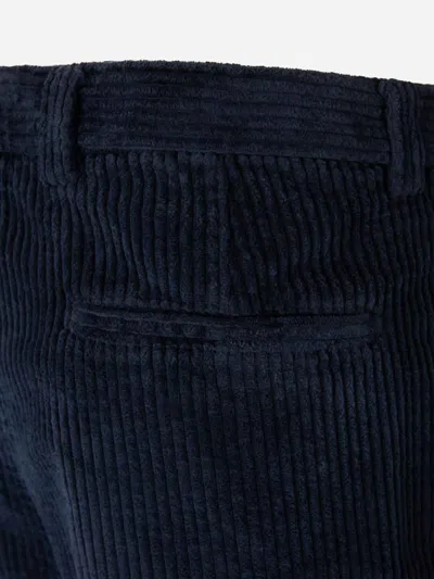 Berwich Pleated Corduroy Trousers In Black