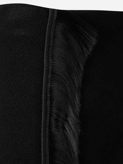 Jil Sander Fringe-detail Midi Skirt In Black