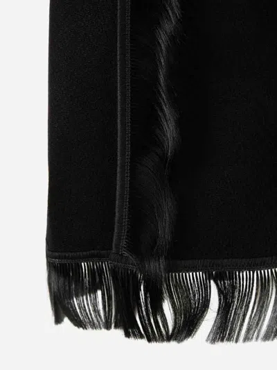 Jil Sander Fringe-detail Midi Skirt In Black