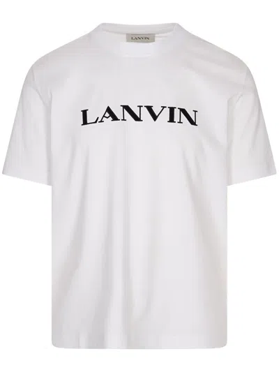 Lanvin Logo Embroidered Crewneck T-shirt In White