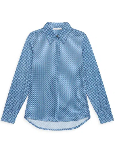 Maliparmi Geometric-print Collared Shirt In Blue
