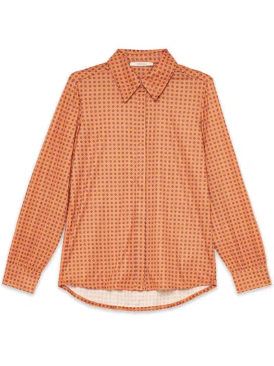 Maliparmi Floral-print Collared Shirt In Orange