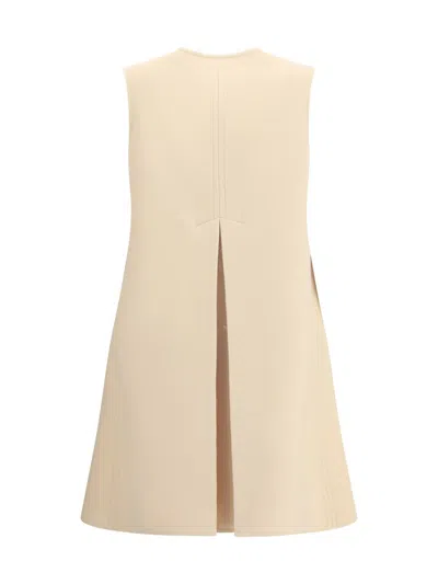 Valentino V-logo Wool-cashmere Button-front Vest Dress In Nude