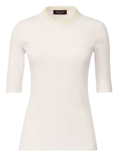 Fabiana Filippi Fitted Cotton Top Ribbed Texture In Multi