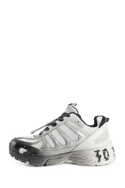 44 Label Group Mesh-panel Lace-up Sneakers In Gray
