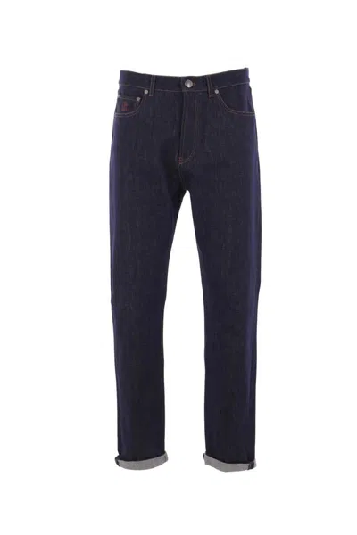 Brunello Cucinelli Men Iconic Fit Denim Cotton Jeans In Blue