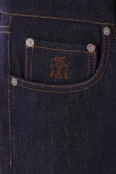 Brunello Cucinelli Men Iconic Fit Denim Cotton Jeans In Blue