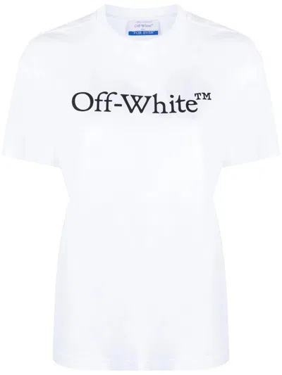 Off-white Off White Big Logo Bookish Cotton T Shirt In White