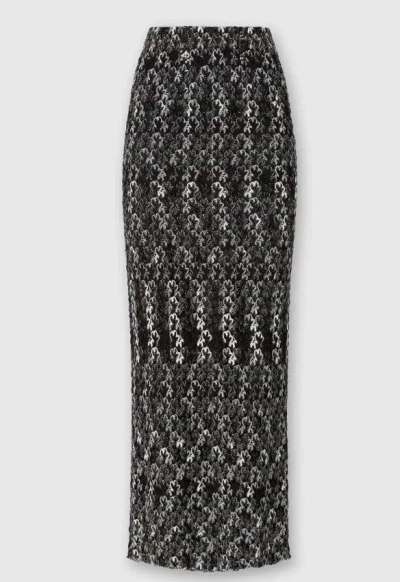 Missoni Long Pencil Skirt In Embroidered Lace In Gray