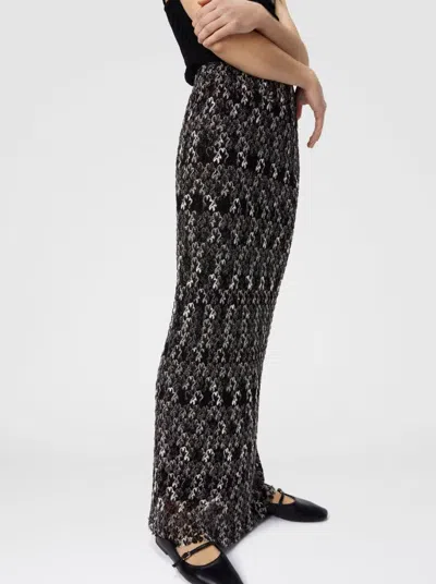 Missoni Long Pencil Skirt In Embroidered Lace In Gray