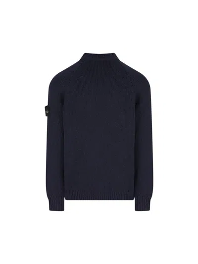 Stone Island Mens Navy Blue Crewneck Relaxed-fit Knitted Jumper Xxl In Blue