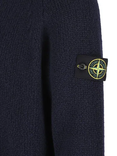 Stone Island Mens Navy Blue Crewneck Relaxed-fit Knitted Jumper Xxl In Blue