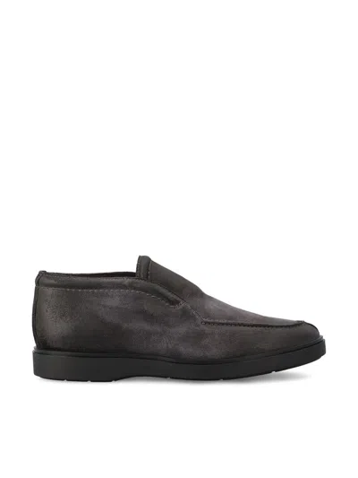 Tagliatore Suede-leather Loafers In Black