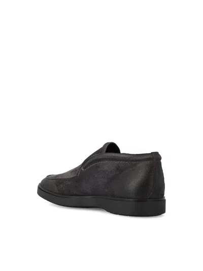 Tagliatore Suede-leather Loafers In Black